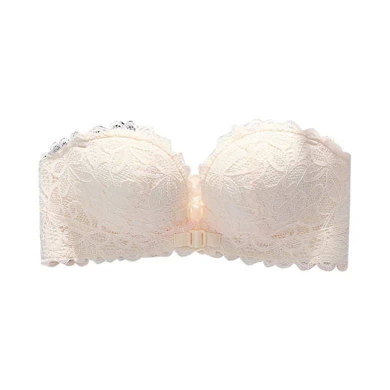 Sexy Back Without Steel Ring Underwear Female Small Breasts Gathered Big Breasts Showing Small Bra Black/Skin tone/White