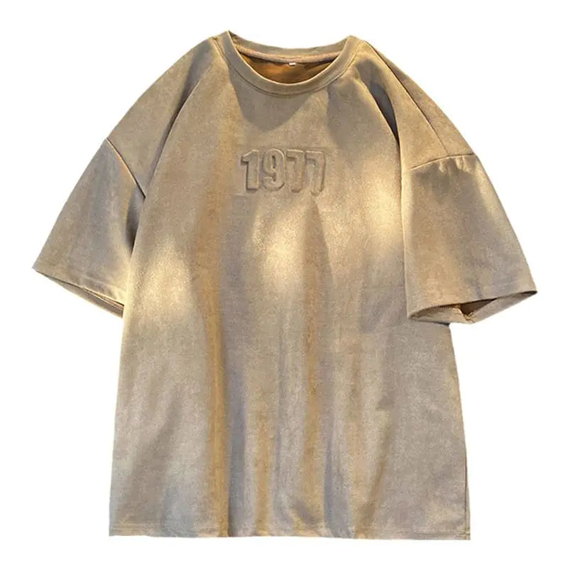 Hip hop retro high street men and women trendy personality 3D digital graphic round neck short sleeved loose retro casual Tshirt