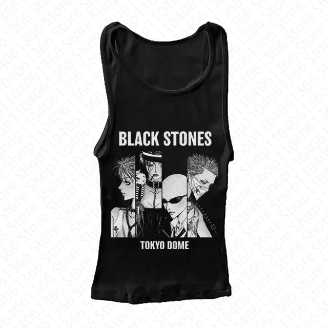 Y2k Nana Osaki Graphic T Shirts Casual Harajuku Streetwear Japanese Clothes Fashion Rock Punk Sleeveless Tanks & Camis Coquette