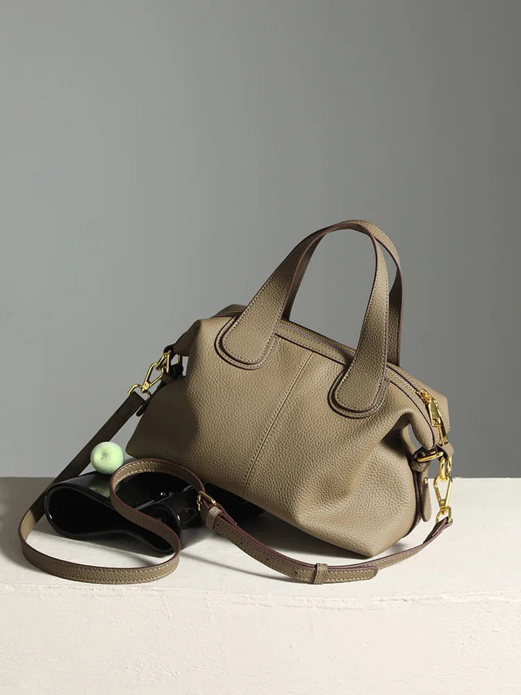 MKCCCKA Underarm bag TOGO cow leather French Tote bag 2025 New Fashion large capacity portable one shoulder Leather women's bag