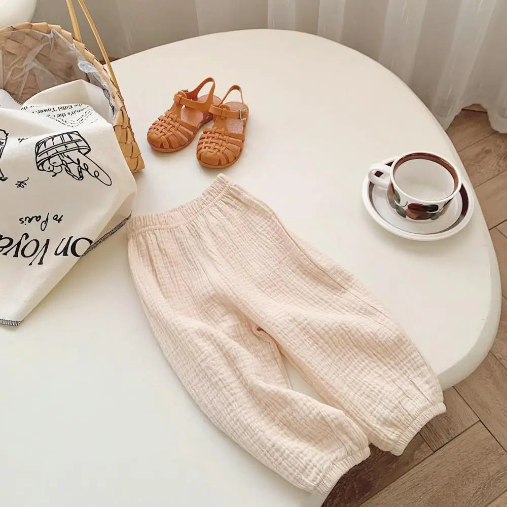 Spring Summer Mosquito Resistant Pants Toddler New Casual Loose Trousers Solid Color Pants Outer Wear Boys Girls Versatile Pants