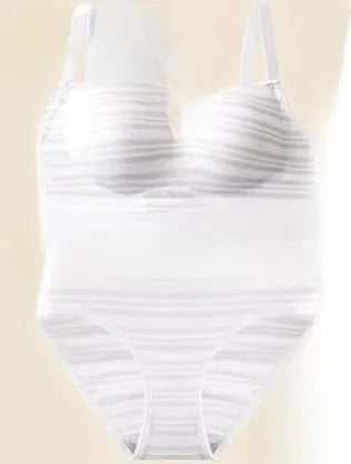 French Stripe Sexy Backless Bra And Panty Set Comfortable No Steel Ring Back Closure Wrap Chest Women's Underwear Set
