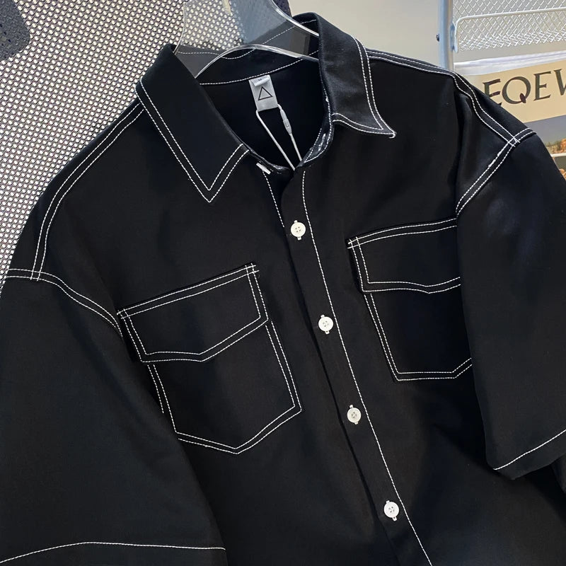 Summer Thin Casual Men's ort Sve irt Trendy Brand Youthful Design Loose Fit Teenager Apparel Lightweight Faionable