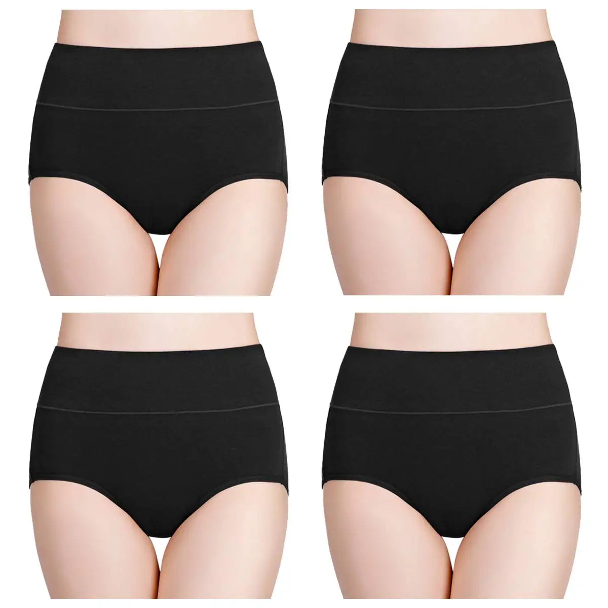 4pcs/pack High Waisted Postpartum Underwear Womens Cotton Underwear Soft Breathable Full Coverage Stretch Panties