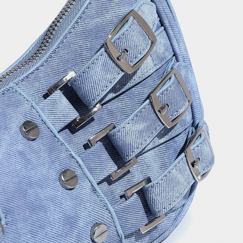 Vintage PU Leather Shoulder Bags For Women Y2K Trendy Cool American Motorcycle Bag 2025 Hot Sale Bags for Women Designer Handbag