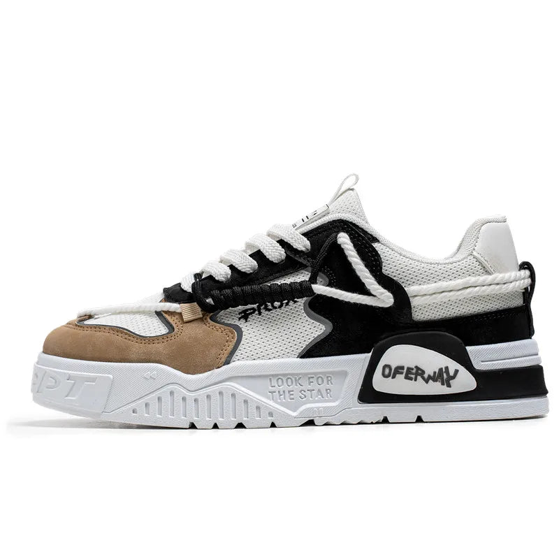2025 New Summer Men's Shoes Original Casual Flat Shoes Sport Thick Bottom Increased Height Bread Trendy Shoes Skateboard sneaker