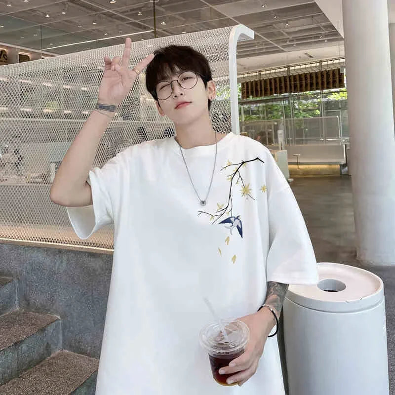 Summer Men's Cotton Streetwear Oversized T-shirts Graphic Print Short Sleeve T Shirt 2025 New Hip Hop Fashion Y2K Tee Tops