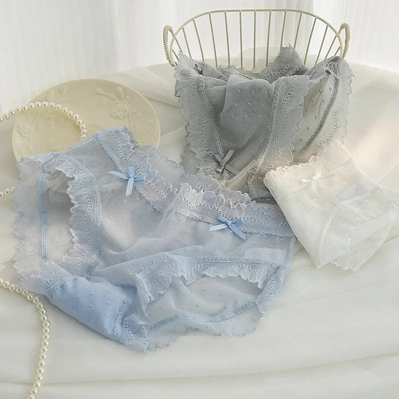 L-XL Women's Underwear Panties Sexy Lace Panty Girls Hollow Out Comfort Briefs Low Waist Seamless Underpants Female Lingerie