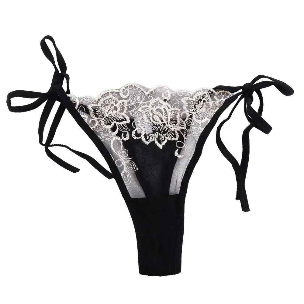Ladies Sexy Embroidery Hollow Out Lingerie Transparent Underwear Panties Brief Panty