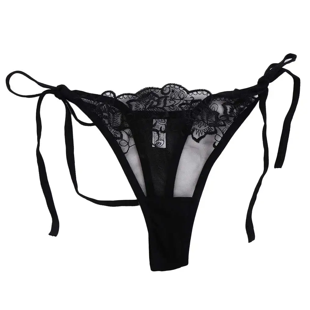 Ladies Sexy Embroidery Hollow Out Lingerie Transparent Underwear Panties Brief Panty