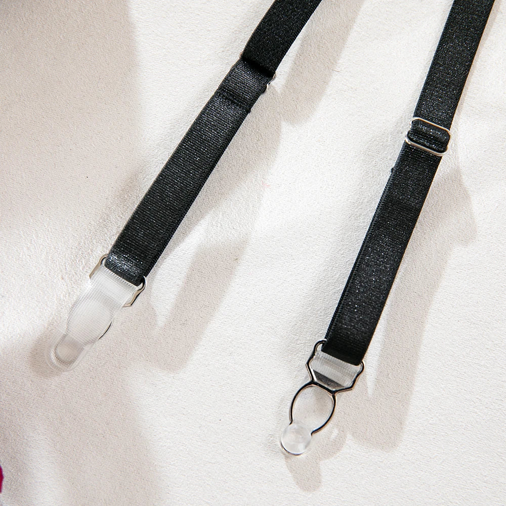 Yimunancy Leopard Flocking Bra Set Women Choker Transparent Bra + Brief Underwear Set 5-Piece Erotic Lingerie Garter Intimates