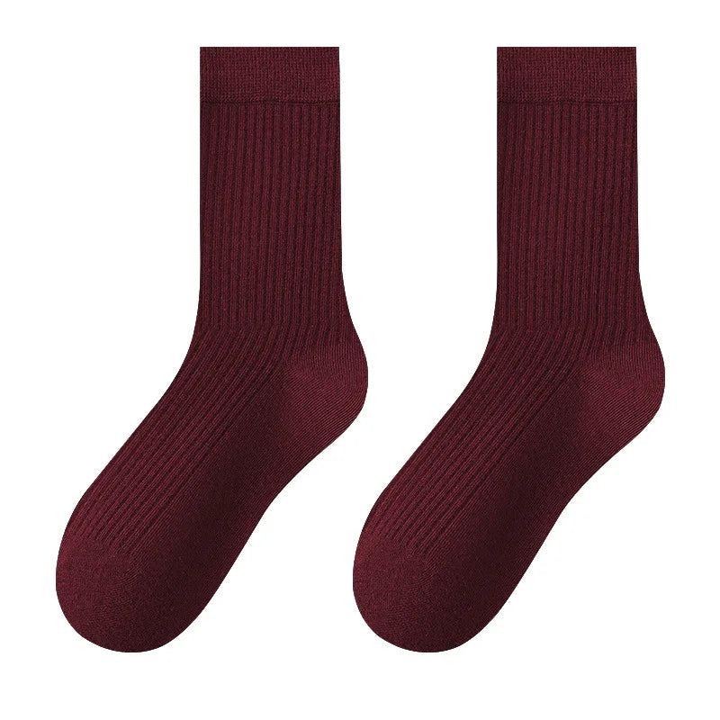 Women's Ankola Red Socks Autumn and Spring Cotton Trendy Japanese Style Middle Tube Socks Pile Socks