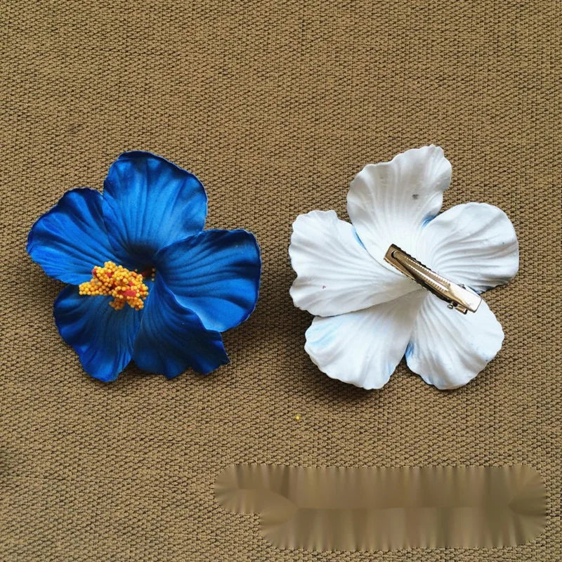 New Bohemian Style Hibiscus Flower Sweet Seaside Beach Resort Style Egg Flower Hair Clip For Women