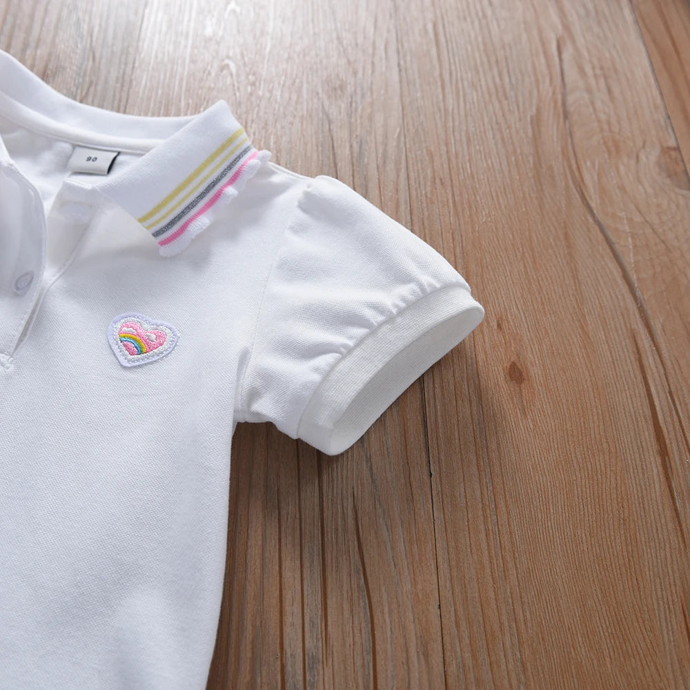 Toddler Girls' Dress Ages 2-6 Yellow Collared Summer Cotton Clothes for Children Cute Casual Outfit