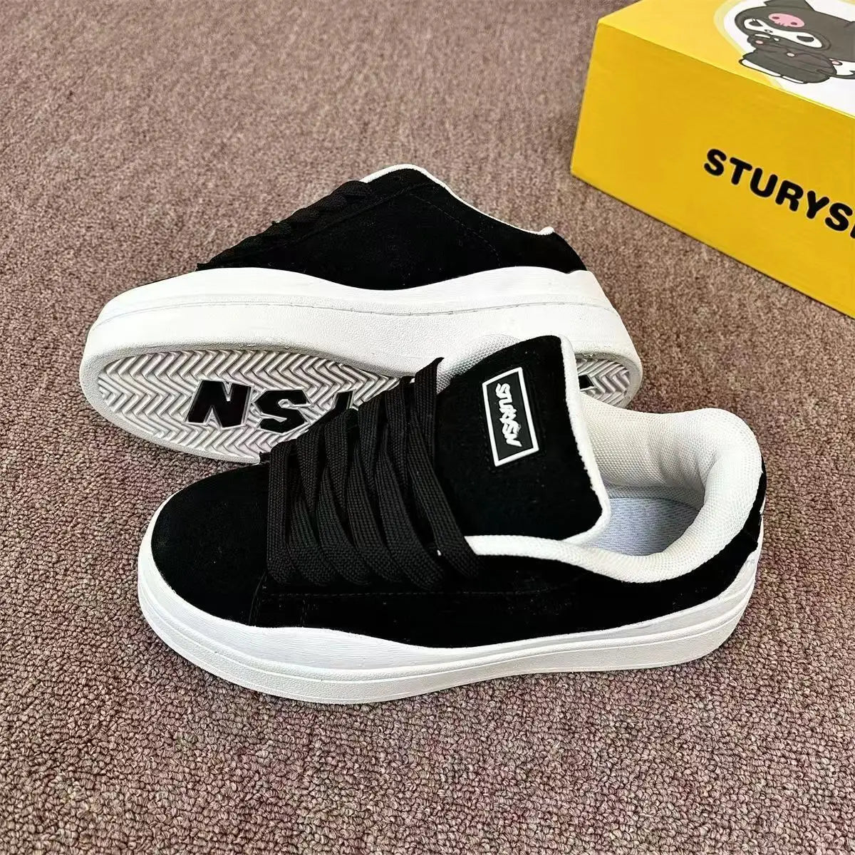 Spring 2005 Women's New High Quality Casual Sports Skateboard Shoes Ins Retro Student Thick Solemn Bread Shoes Soft Comfortable
