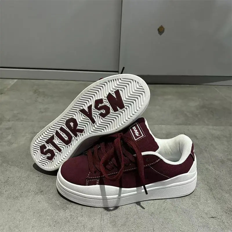 Spring 2005 Women's New High Quality Casual Sports Skateboard Shoes Ins Retro Student Thick Solemn Bread Shoes Soft Comfortable