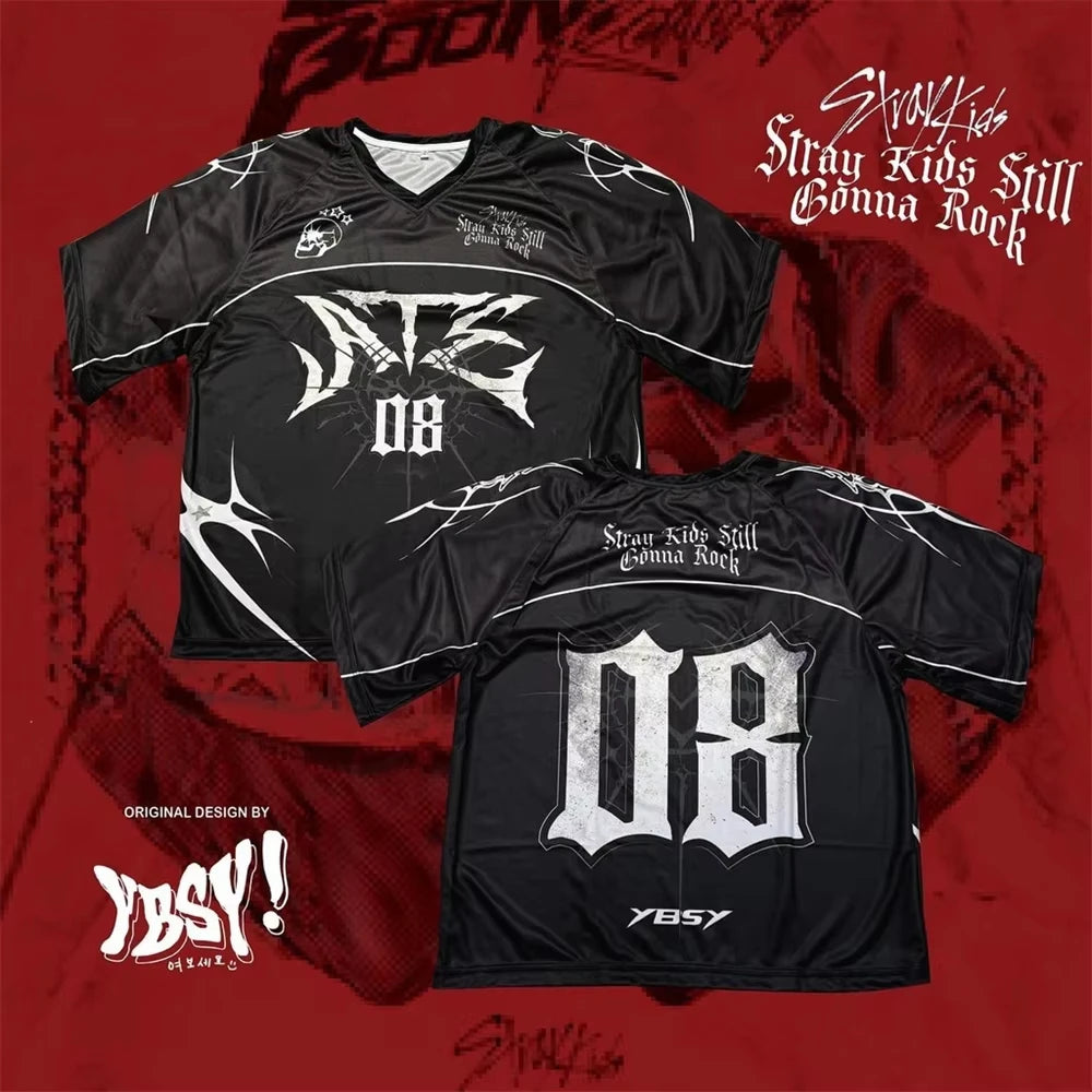 YBSY! STRAYKIDS JERSEY 2025 3D Printed T-Shirt Men's Women's Plus Size Casual Short Sleeve Crew Neck Tee Unisex Fashion