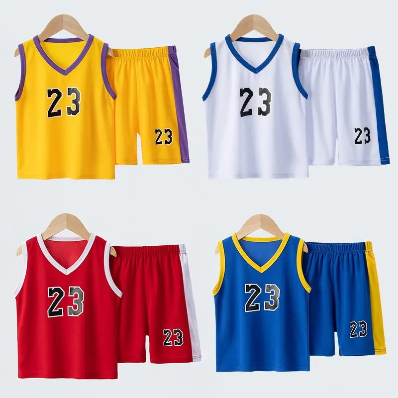 2/4 Pieces Of Summer Children's Quick-drying Sports Suit Boys Running Vest girls Casual Joker Shorts Breathable Short Sleeves