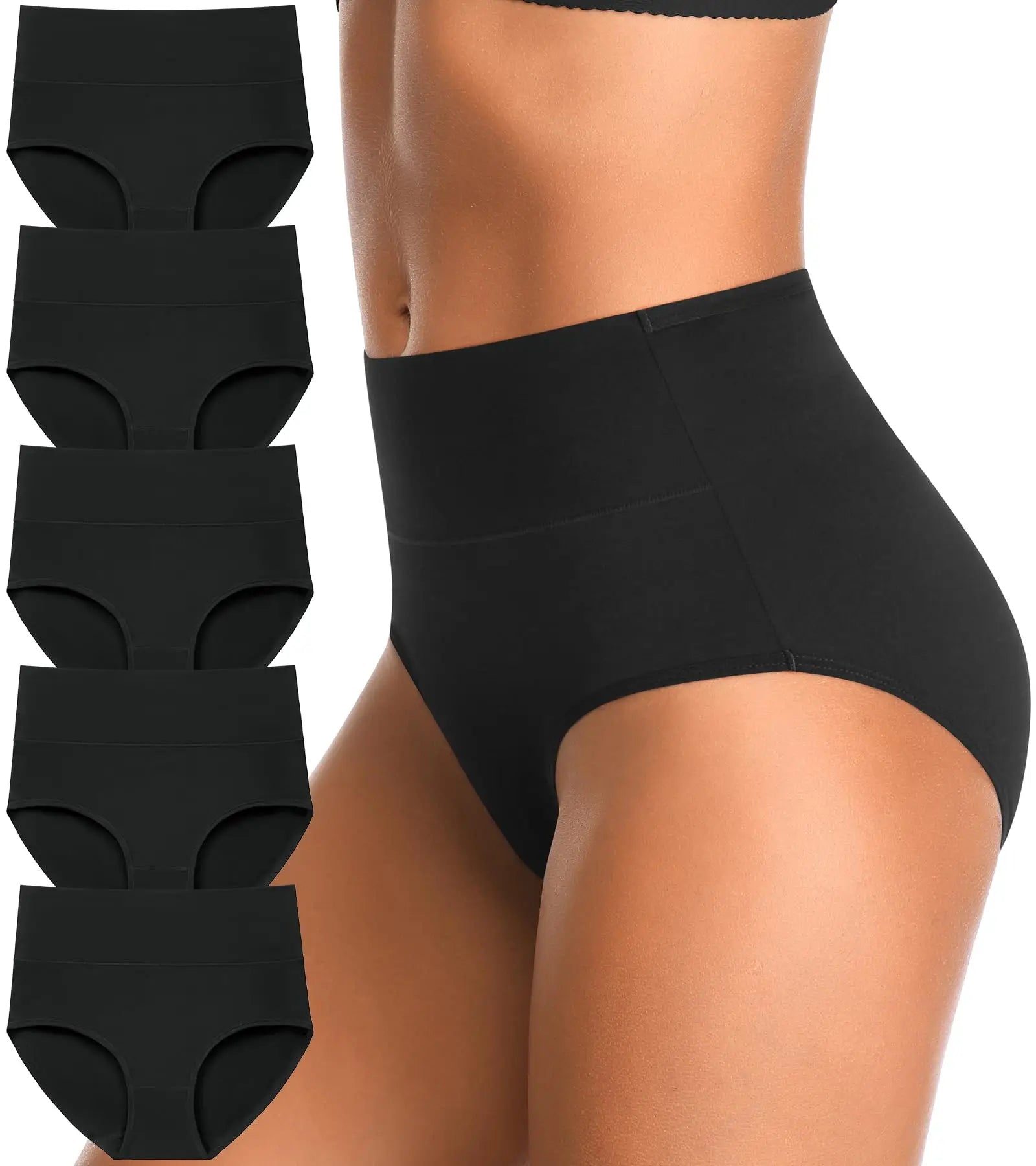 4pcs/pack High Waisted Postpartum Underwear Womens Cotton Underwear Soft Breathable Full Coverage Stretch Panties