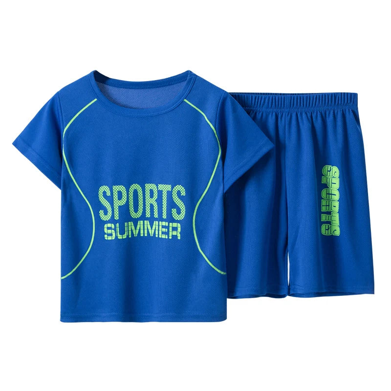 2/4 Pieces Of Summer Children's Quick-drying Sports Suit Boys Running Vest girls Casual Joker Shorts Breathable Short Sleeves