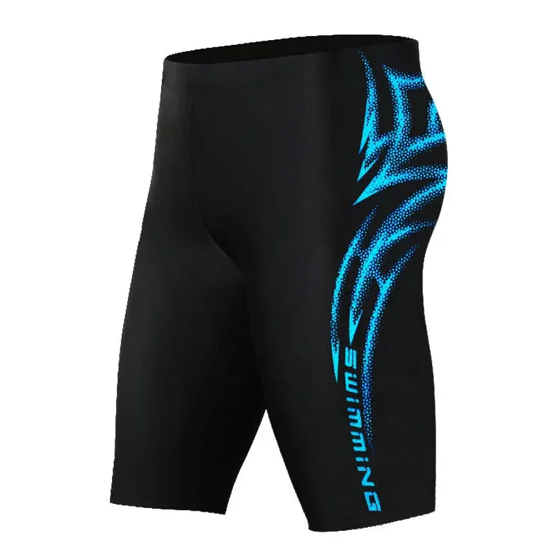 Long Swimming Pants for Men Profesional Five Point Escape Adult Speed Competition Plus Size Swimwear Anti-Awkward Pants