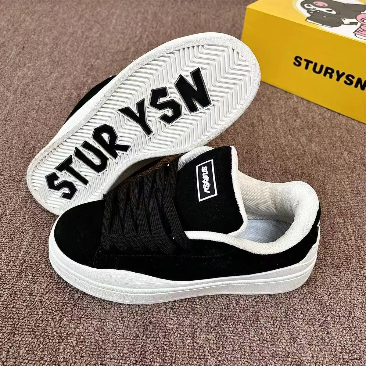 Spring 2005 Women's New High Quality Casual Sports Skateboard Shoes Ins Retro Student Thick Solemn Bread Shoes Soft Comfortable