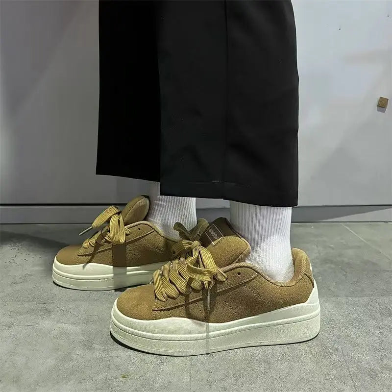 Spring 2005 Women's New High Quality Casual Sports Skateboard Shoes Ins Retro Student Thick Solemn Bread Shoes Soft Comfortable