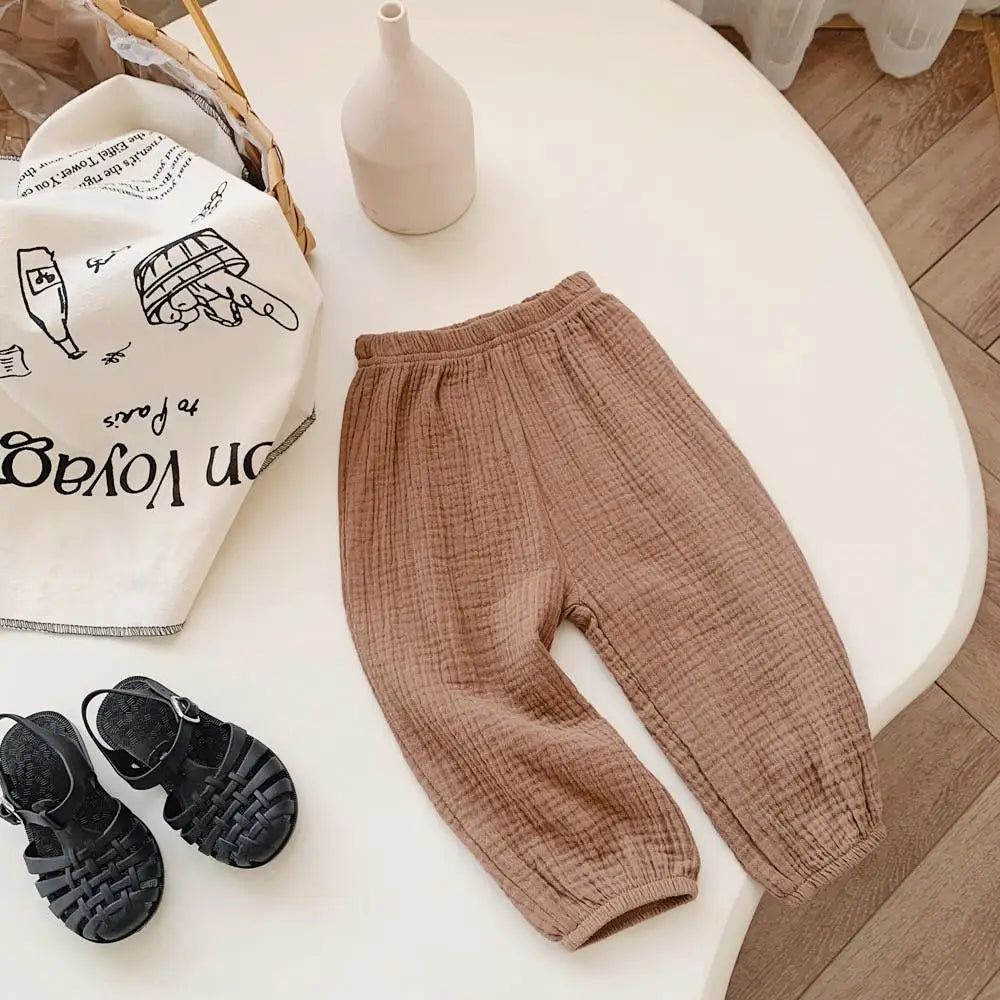 Spring Summer Mosquito Resistant Pants Toddler New Casual Loose Trousers Solid Color Pants Outer Wear Boys Girls Versatile Pants