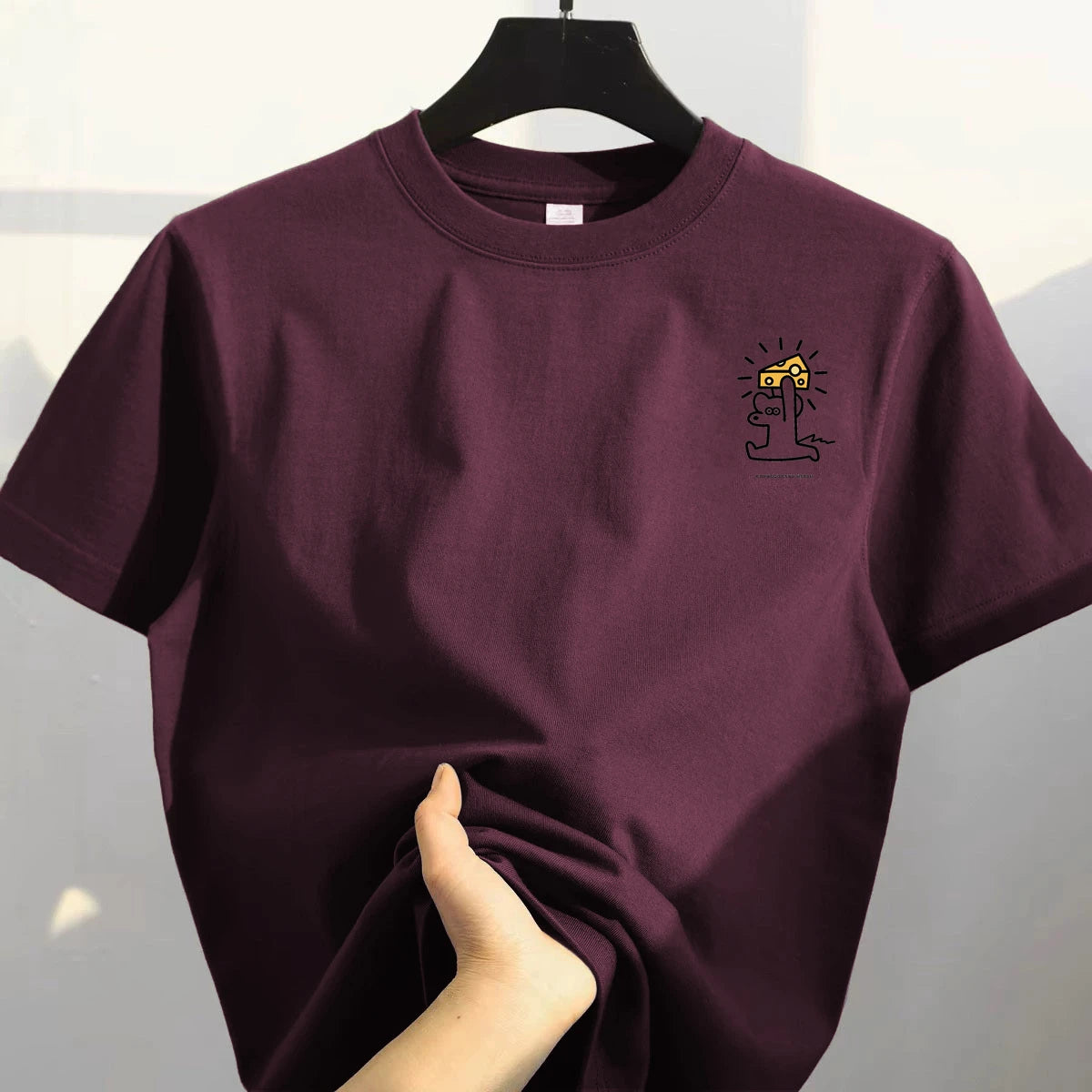 Pure Cotton ort Sve T-irt ex Outlet Store Heavyweight Sweat Absorbent Brand Tag Summer Faion Urban Sle round Ne