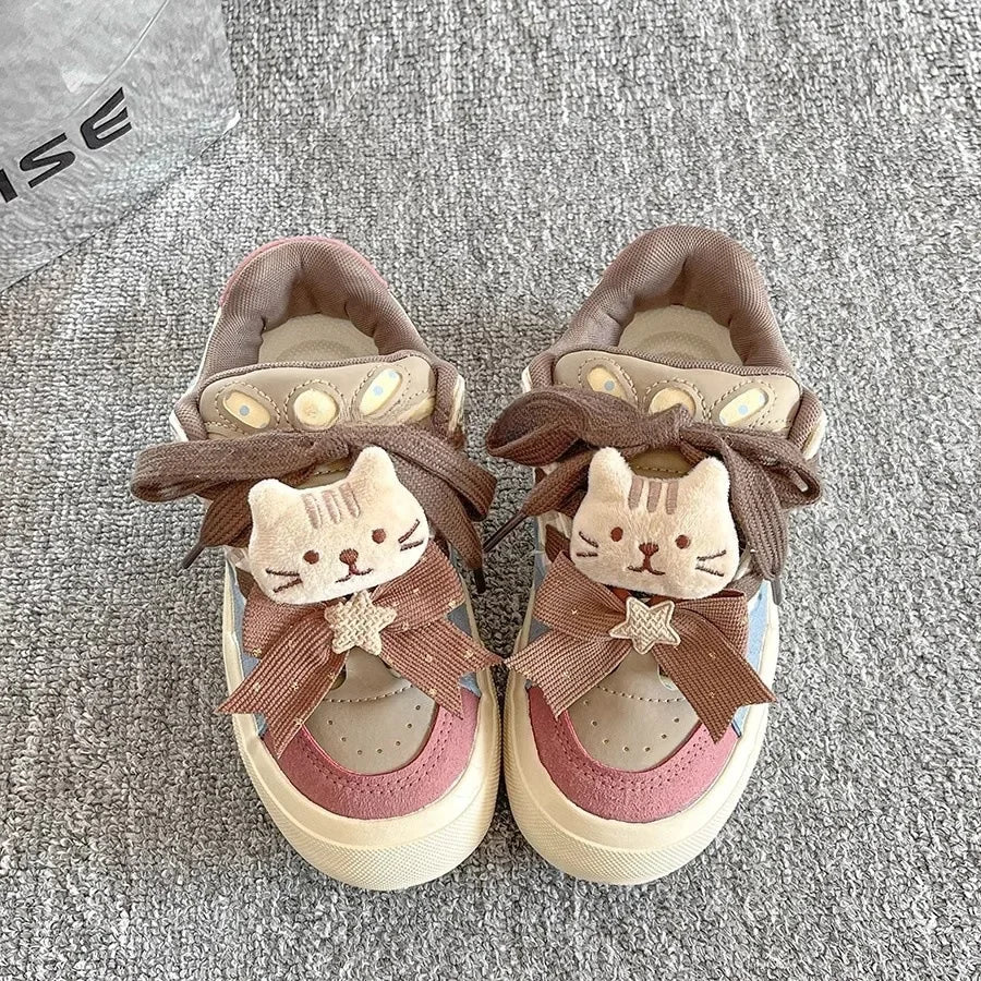 Retro Hong Kong Style Women's Board Shoes Spring New Thick Bottom Versatile Chic Casual Rubber Sole Synthetic Surface Shoes