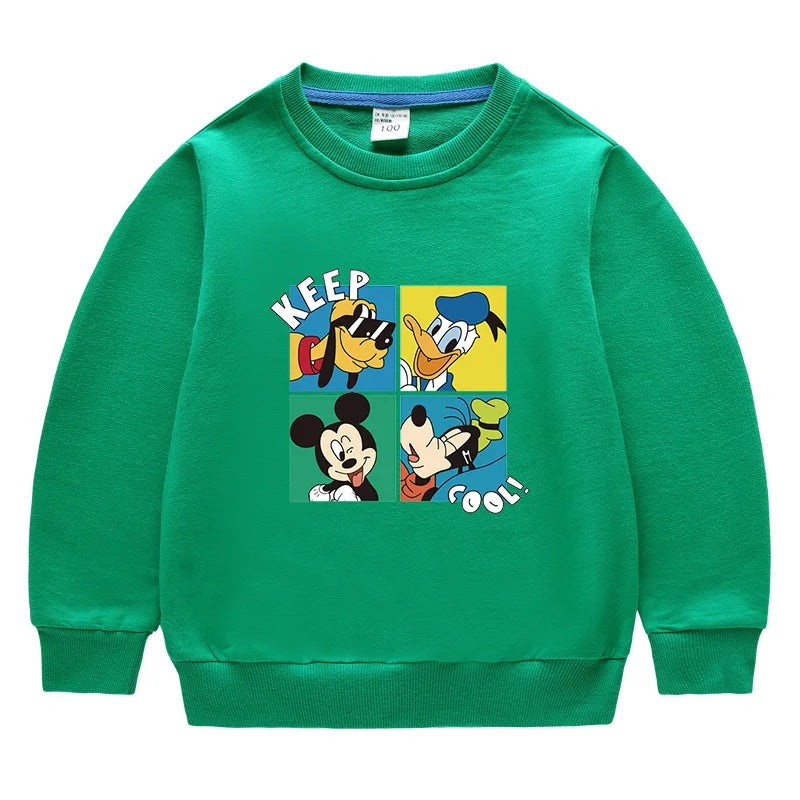 Autumn Baby Boys Cotton Clothing Set Kids Cartoon Mickey Mouse Tops Jeans Pants for 2-6 Years Children Tracksuits Boys Costume