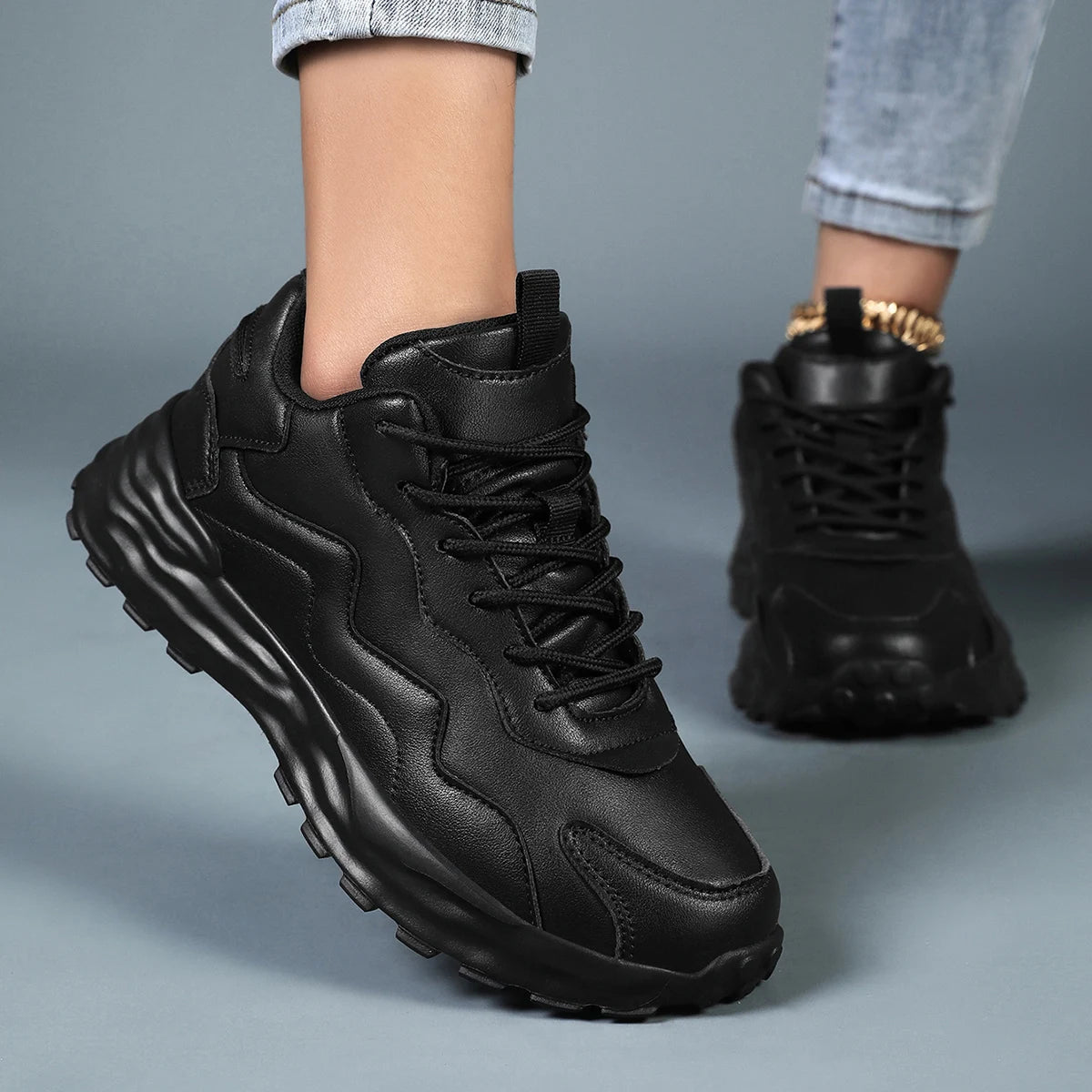 Fashion Woman Vulcanize Platform Casual Sneakers Women Flats Mesh Breathable Running Walking Shoes Chunky Sports Shoe