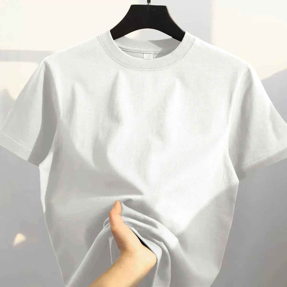 Pure Cotton ort Sve T-irt ex Outlet Store Heavyweight Sweat Absorbent Brand Tag Summer Faion Urban Sle round Ne