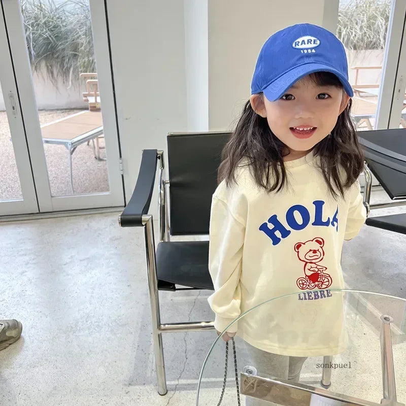 Autumn Children's Fashionable Sports Set Baby Girl Sweater + Leggings Two-piece Sets Girl Toddler Cartoon Alphabet Clothing