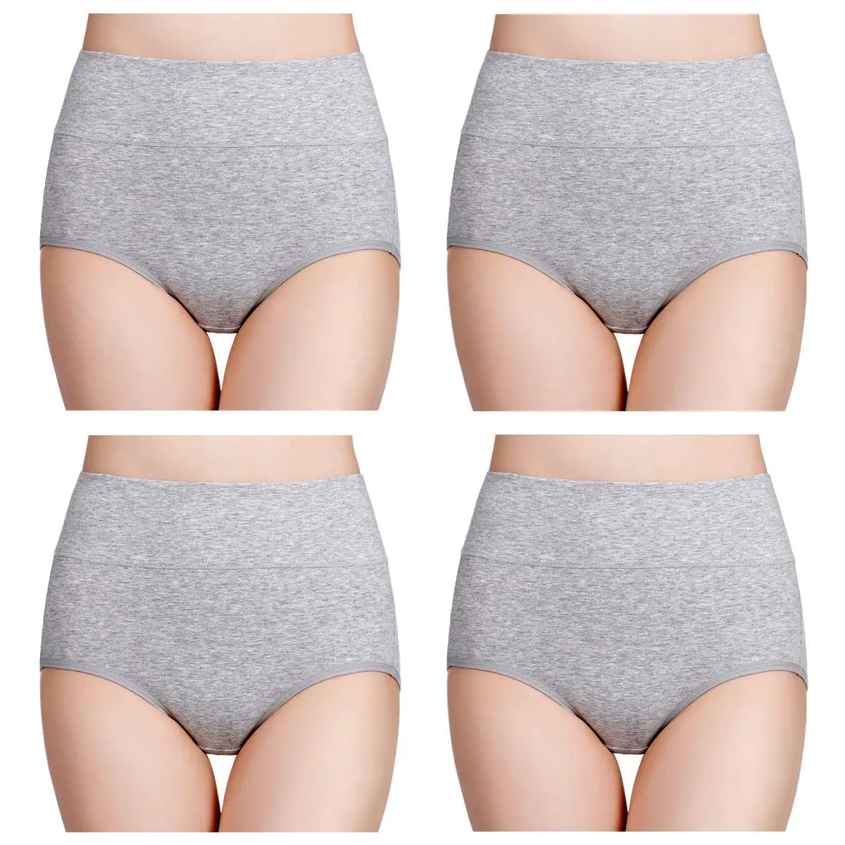 4pcs/pack High Waisted Postpartum Underwear Womens Cotton Underwear Soft Breathable Full Coverage Stretch Panties