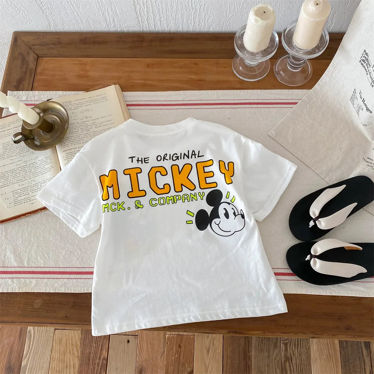 Mickey Kids Clothing Tees Summer Printed Cartoon Fashion Short Sleeve Boys T-shirt Popular Design Children's T Shirts Crewneck