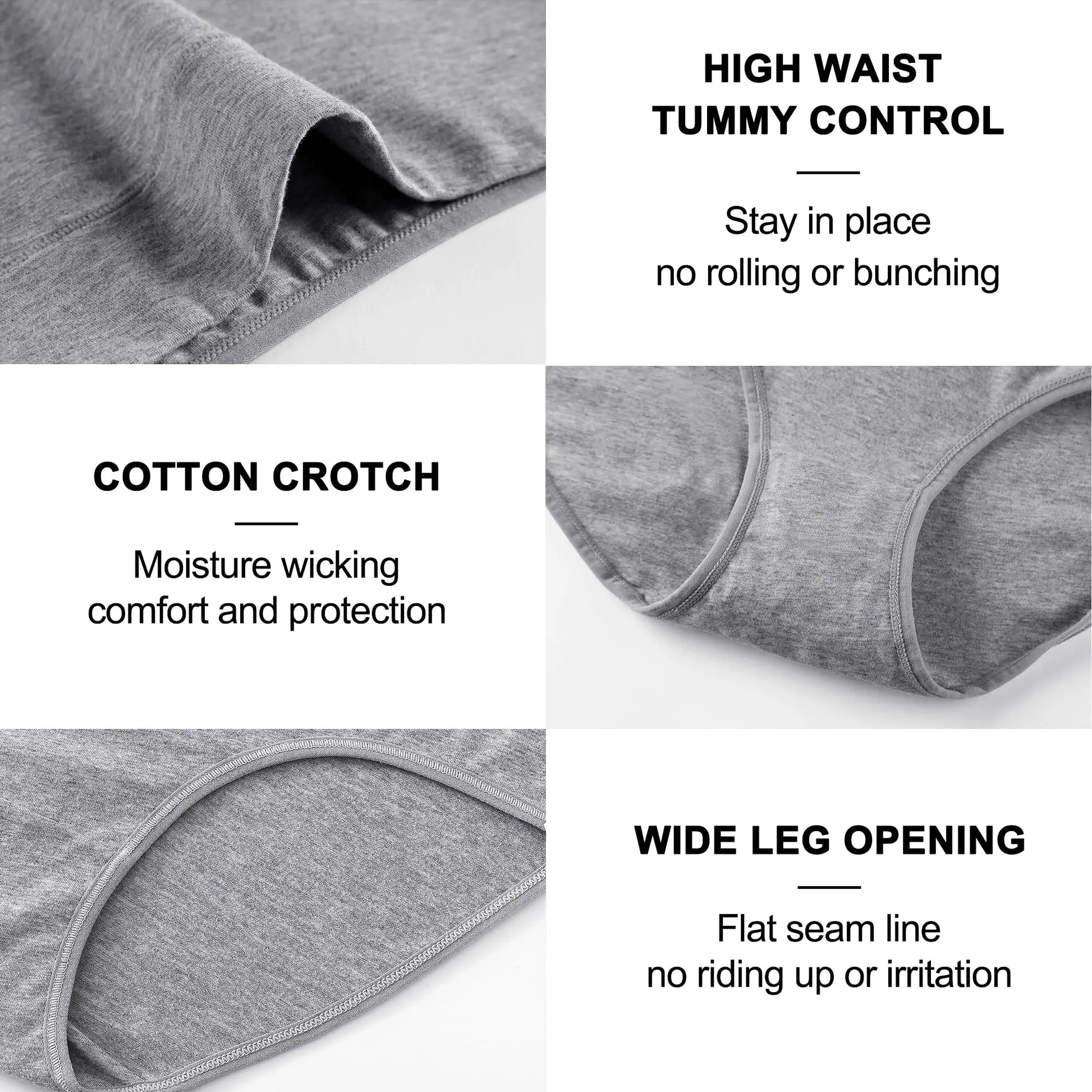 4pcs/pack High Waisted Postpartum Underwear Womens Cotton Underwear Soft Breathable Full Coverage Stretch Panties