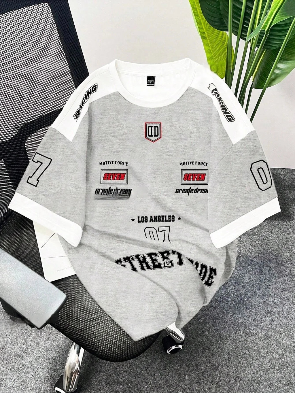 Short sleeved streetwear sports style men's sports round neck T-shirt quick drying comfortable and breathable