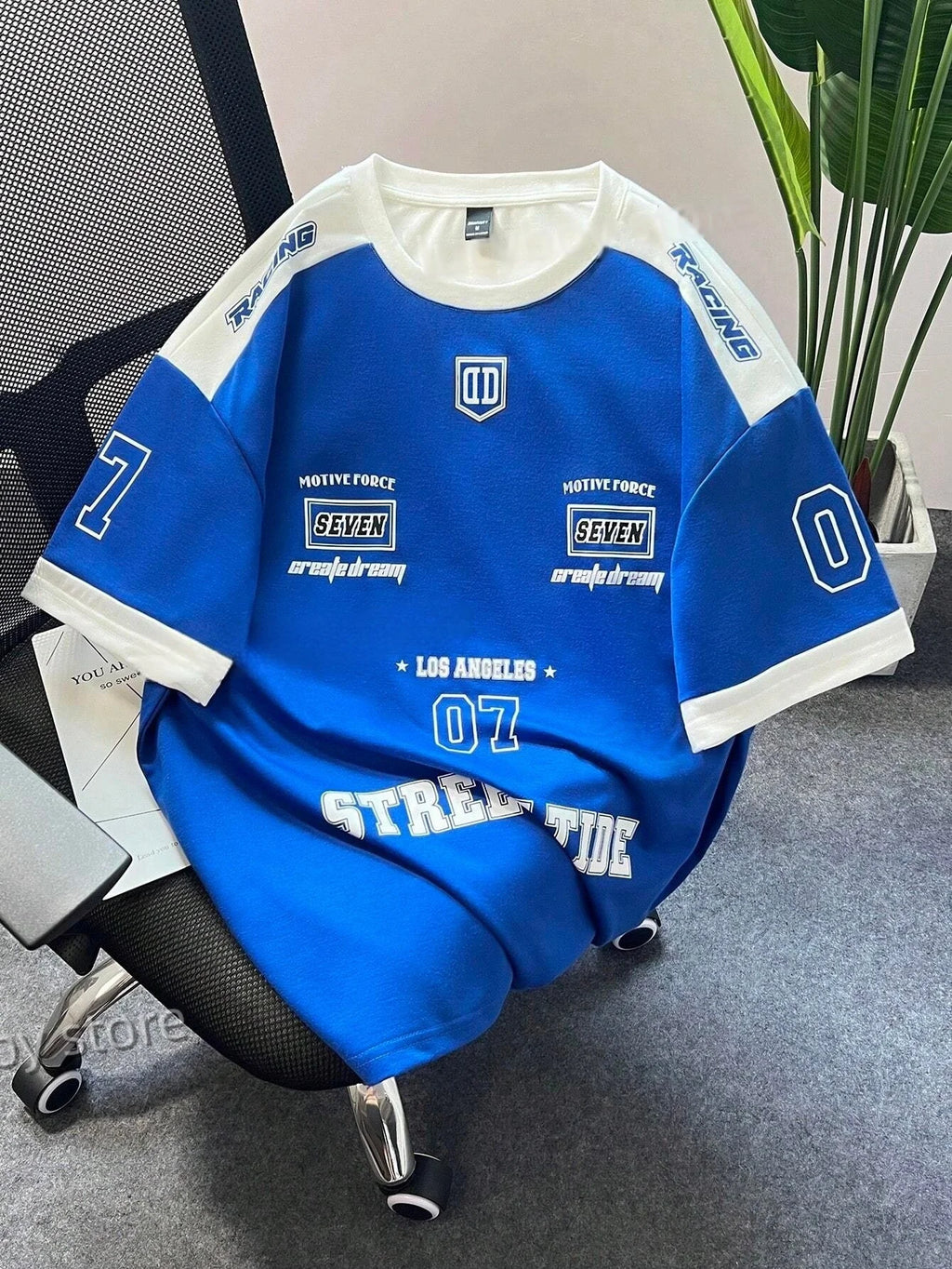 Short sleeved streetwear sports style men's sports round neck T-shirt quick drying comfortable and breathable