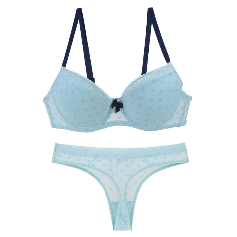 Nouvell Seamles Womens Sense Of Underwear Transparent Dress BC Cup Bacd Closure Bra Sets Push Up Sexy Lace Lingerie