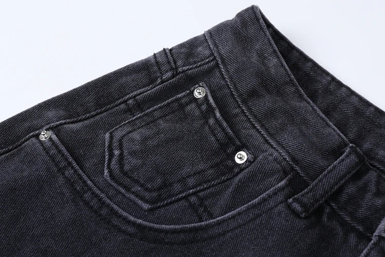 2025 Summer Women's High Waist Denim Shorts Casual Loose Ladies Plus Size Streetwear Fashion Button Wide Leg Short Jeans Female