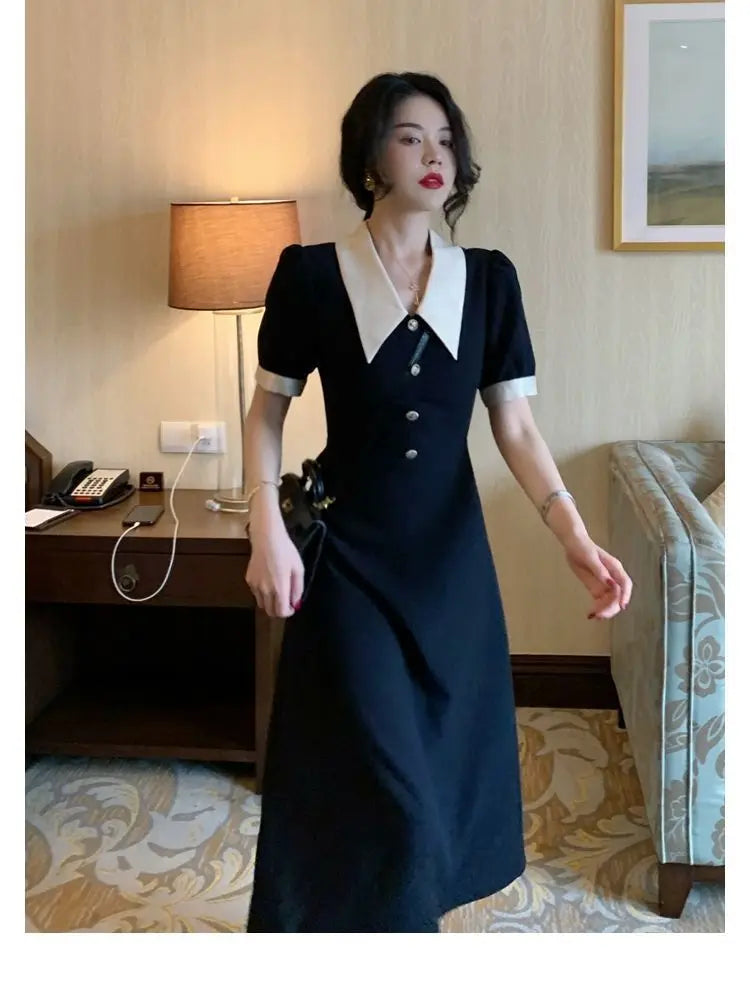 Women's Dresses Midi Loose Elegant Fashion Bag Hip Party Korean Summer Light Dress Wrap Tunics Casual Aesthetic Vintage Robe