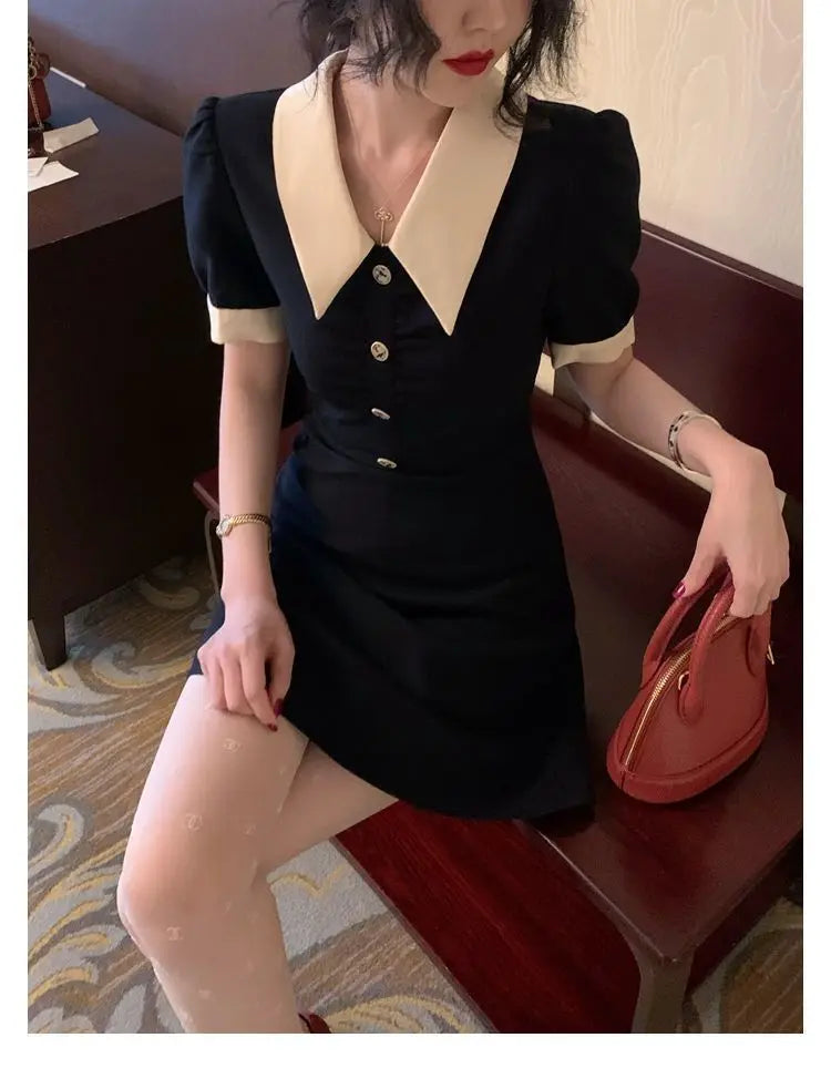 Women's Dresses Midi Loose Elegant Fashion Bag Hip Party Korean Summer Light Dress Wrap Tunics Casual Aesthetic Vintage Robe