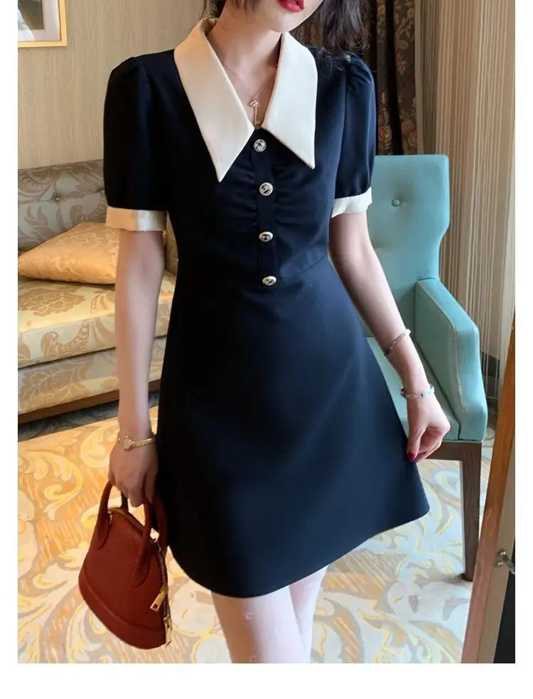 Women's Dresses Midi Loose Elegant Fashion Bag Hip Party Korean Summer Light Dress Wrap Tunics Casual Aesthetic Vintage Robe