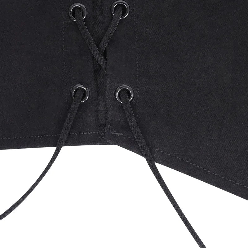 Off Shoulder Strapless Lace Up Sexy Bustier Corset Crop Tops for Women Black Sleeveless Vest Top Cropped Feminino