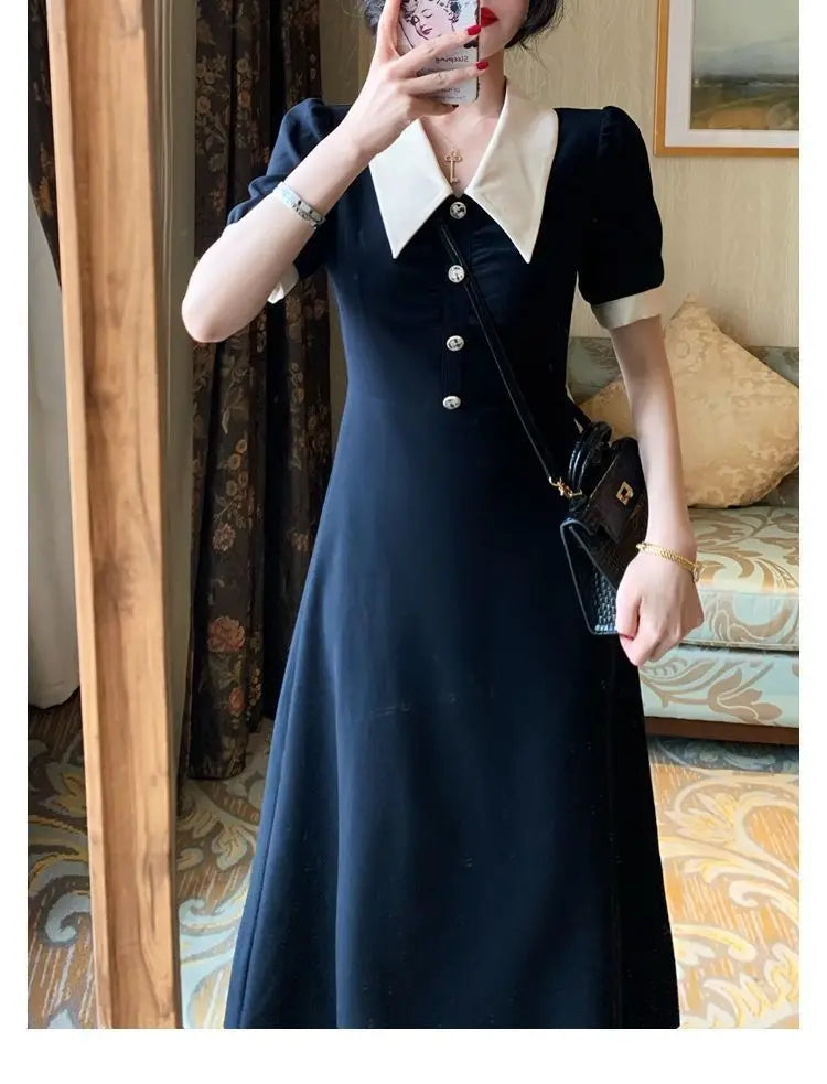 Women's Dresses Midi Loose Elegant Fashion Bag Hip Party Korean Summer Light Dress Wrap Tunics Casual Aesthetic Vintage Robe