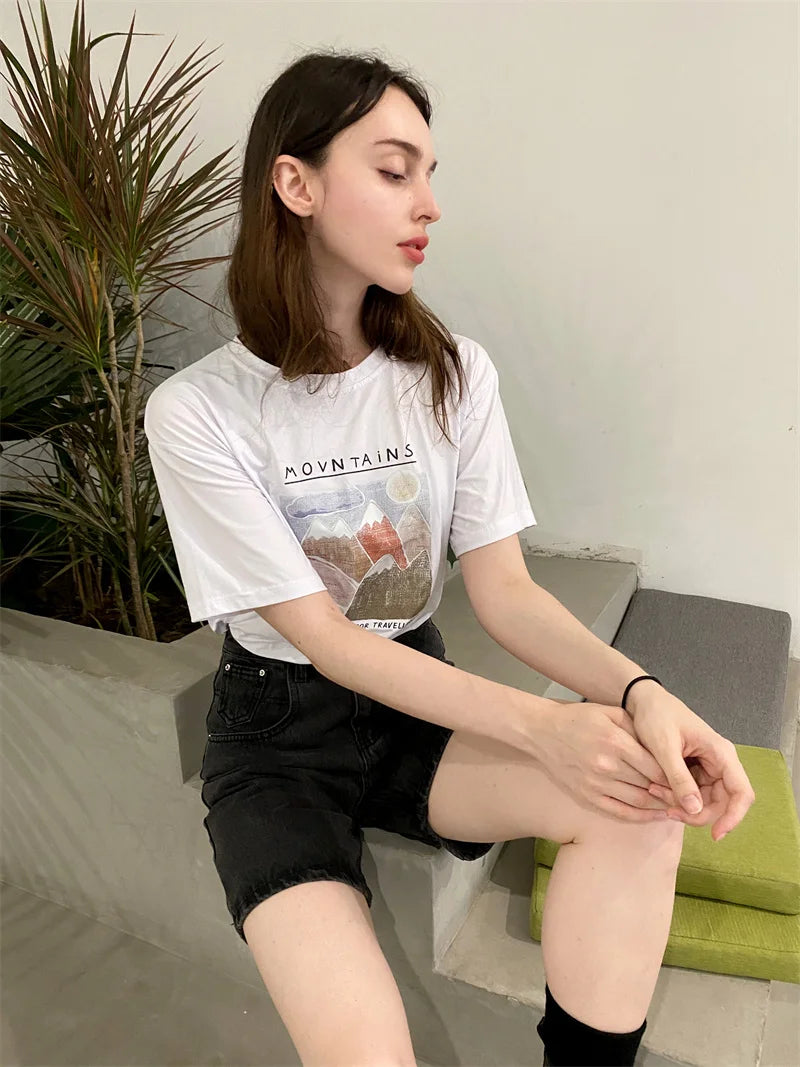 2025 Summer Women's High Waist Denim Shorts Casual Loose Ladies Plus Size Streetwear Fashion Button Wide Leg Short Jeans Female