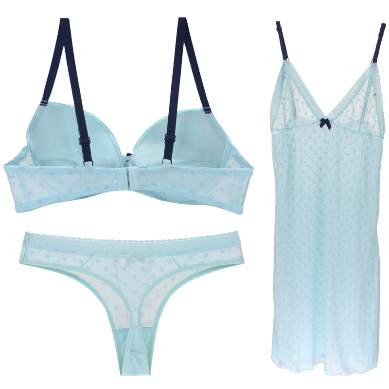 Nouvell Seamles Womens Sense Of Underwear Transparent Dress BC Cup Bacd Closure Bra Sets Push Up Sexy Lace Lingerie