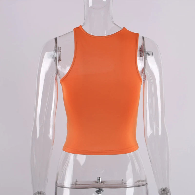 Cut Out Sexy Crop Off Shoulder Solid 2025 Skinny Sport Short Tops Women Tank Irregular Summer Tube Tops