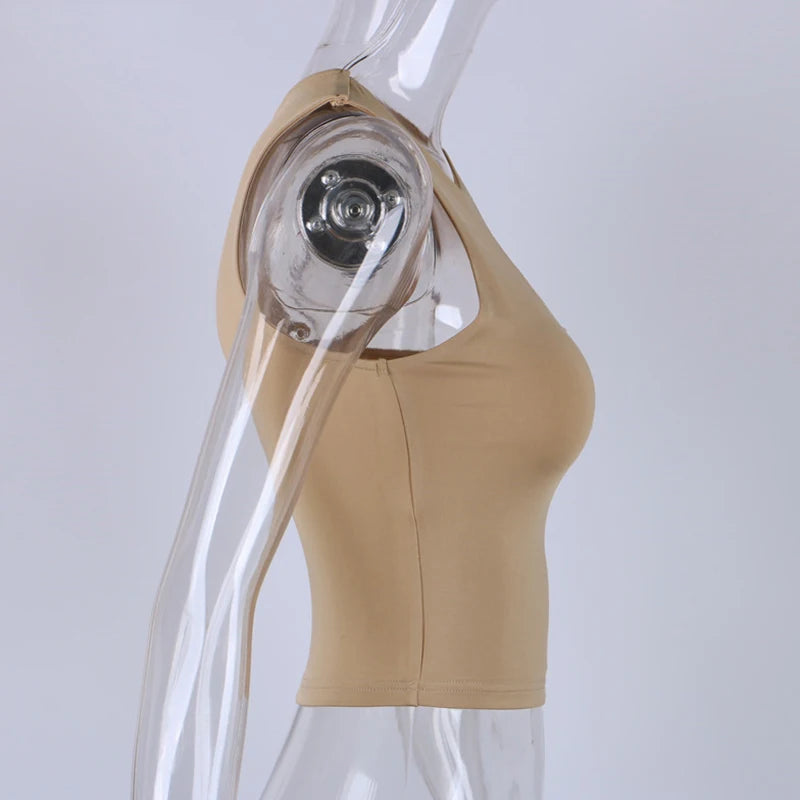 Cut Out Sexy Crop Off Shoulder Solid 2025 Skinny Sport Short Tops Women Tank Irregular Summer Tube Tops